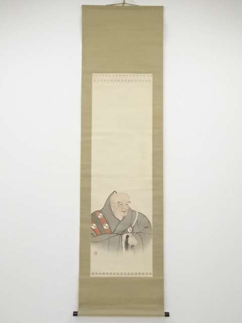 JAPANESE HANGING SCROLL / HAND PAINTED / BUDDHIST PRIEST / ARTISTS WORK